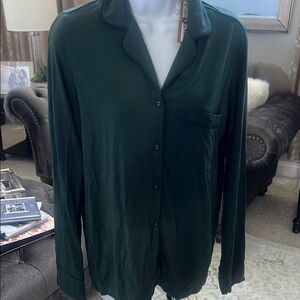 SKIMS Dark Green Pajama Top